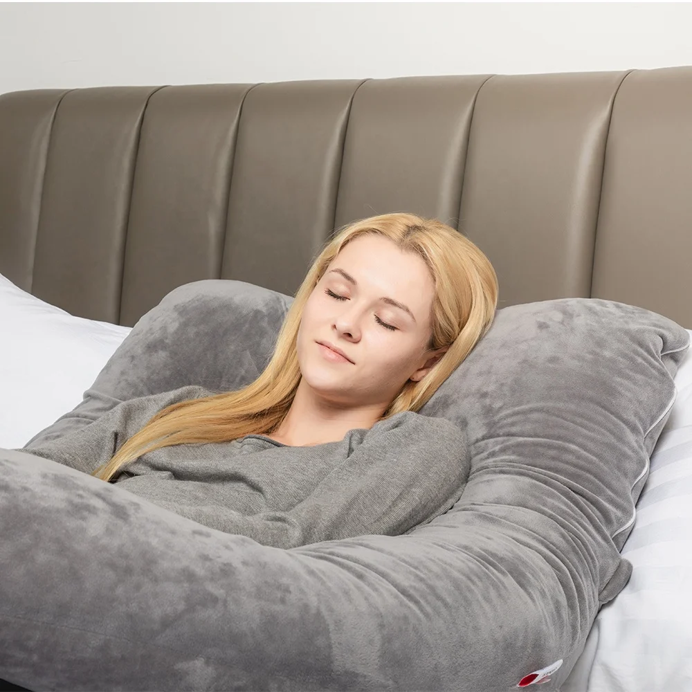 
Maternity Organic Side Sleeper Sleeping Full Body Memory Foam Support And Feeding Inflatable U Shape Pregnancy Pillow 