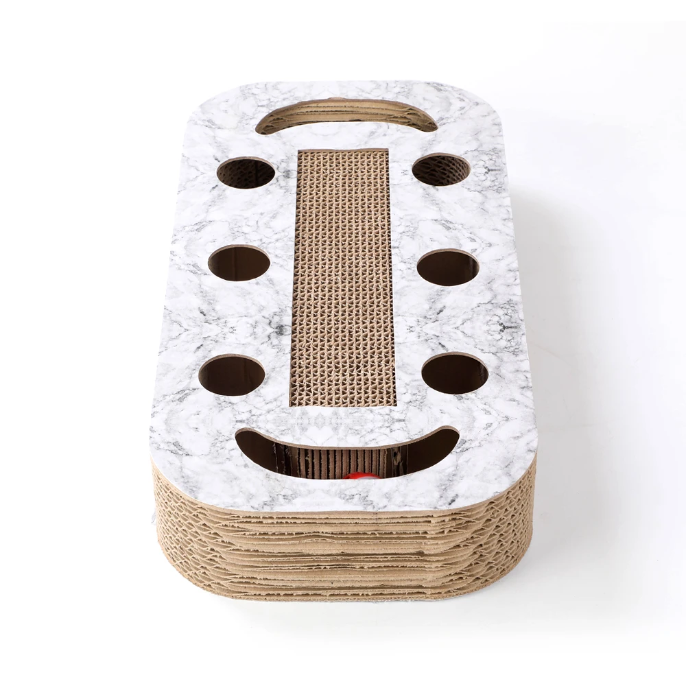 Corrugated Cardboard Cat Scratcher Toy Cat Playing Cat Tunnel Toy Pet Interactive Toy Ball