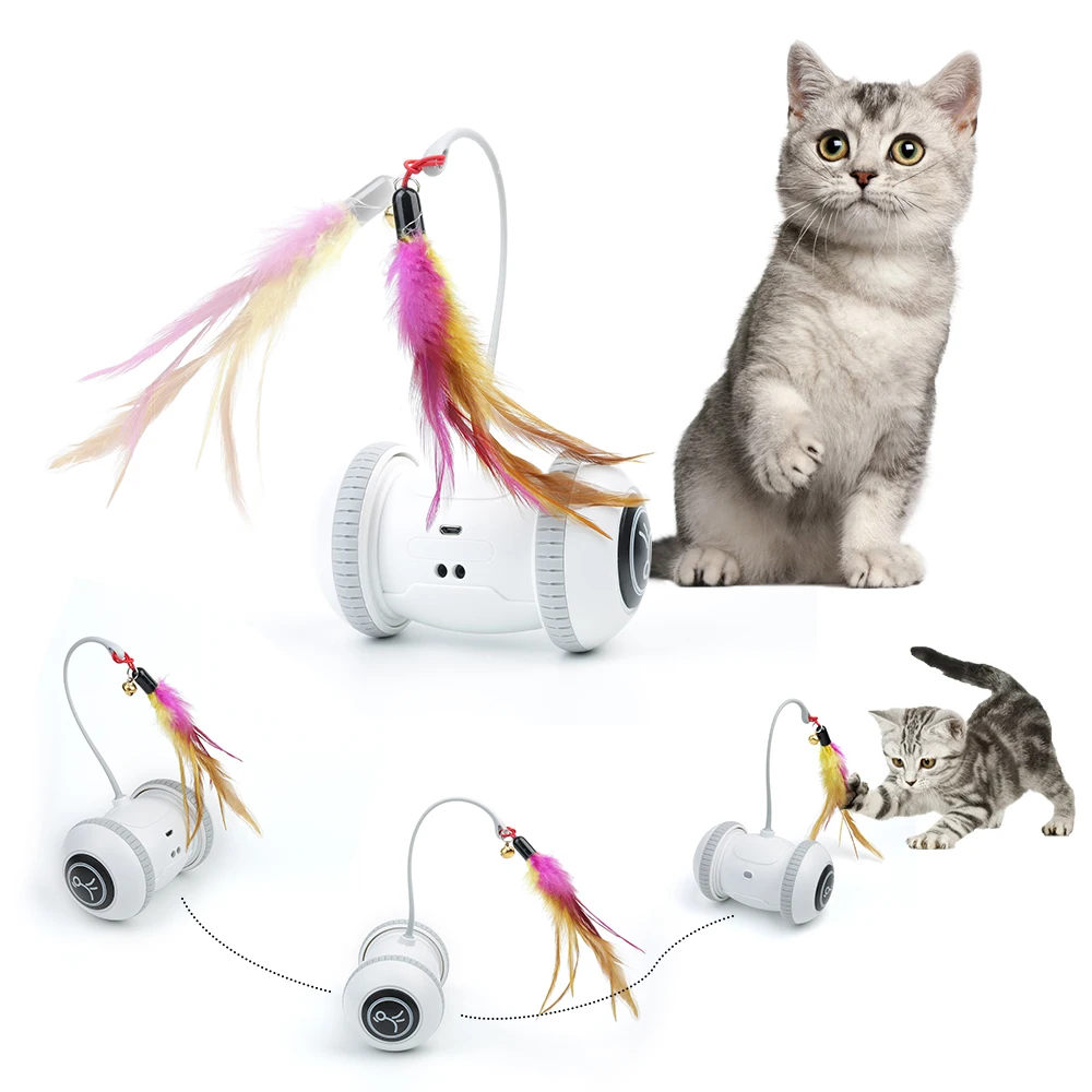 cat plush toys automatic mouse toy for cats and dogs indoor interactive feather dragonfly led ball paw cheerble baby