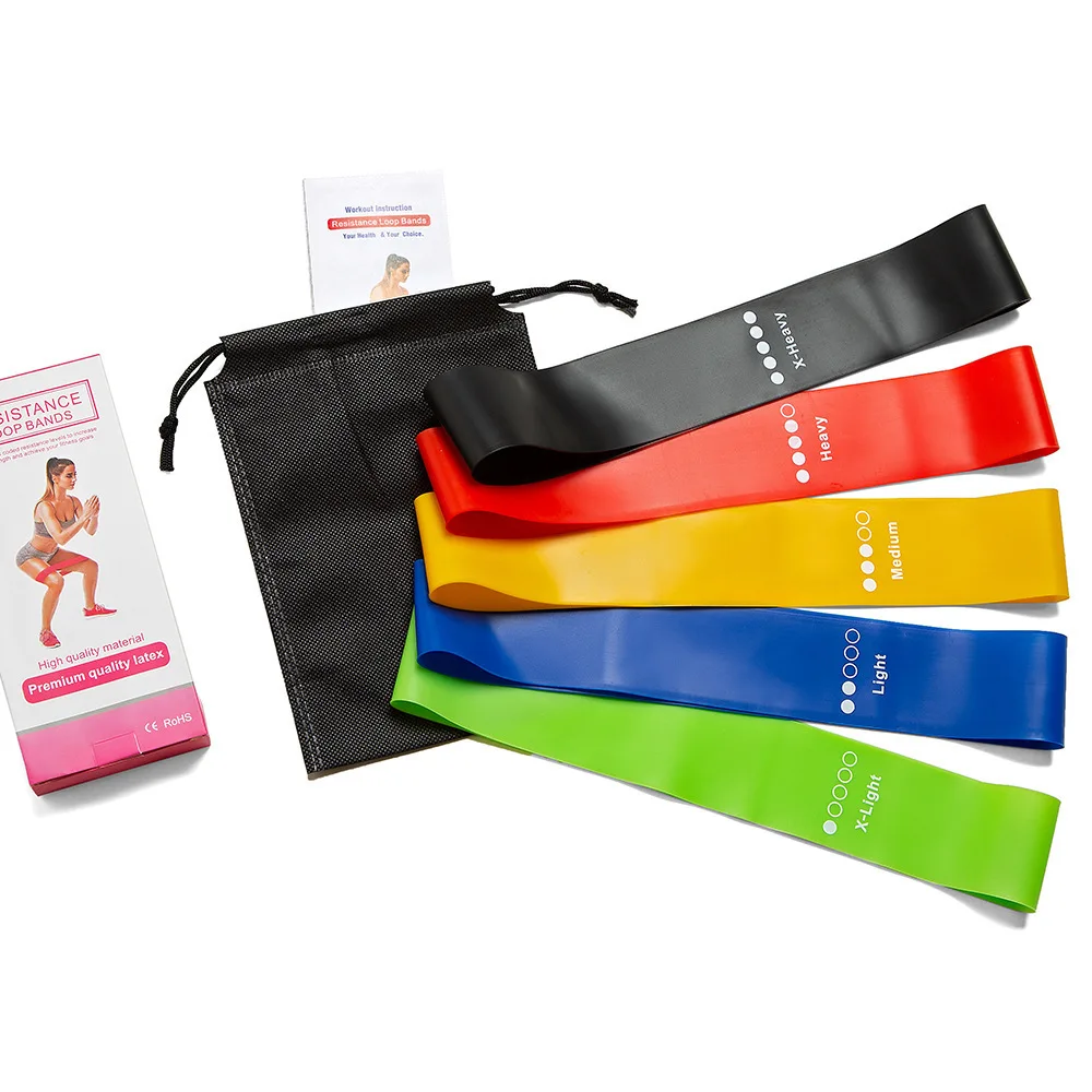 Wholesale Elastic Rubber Fitness Bands Workout Gym Equipment Exercise Strength Training Yoga Pilates Hip Latex Resistance Bands