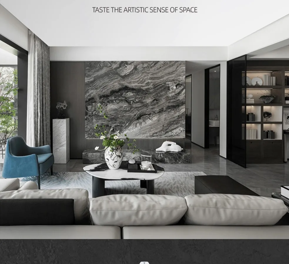 PET Marble Bamboo charcoal fiber wall panel wall marbled panels boards Interior Decoration Materials