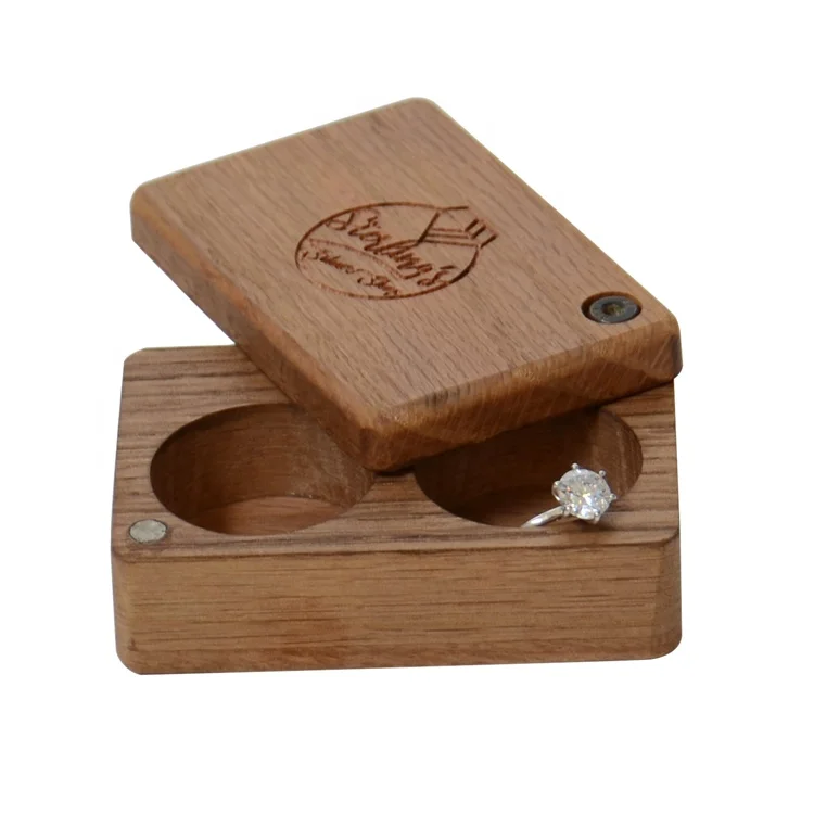 2024 Custom logo wholesale double wooden wedding ring jewelry box