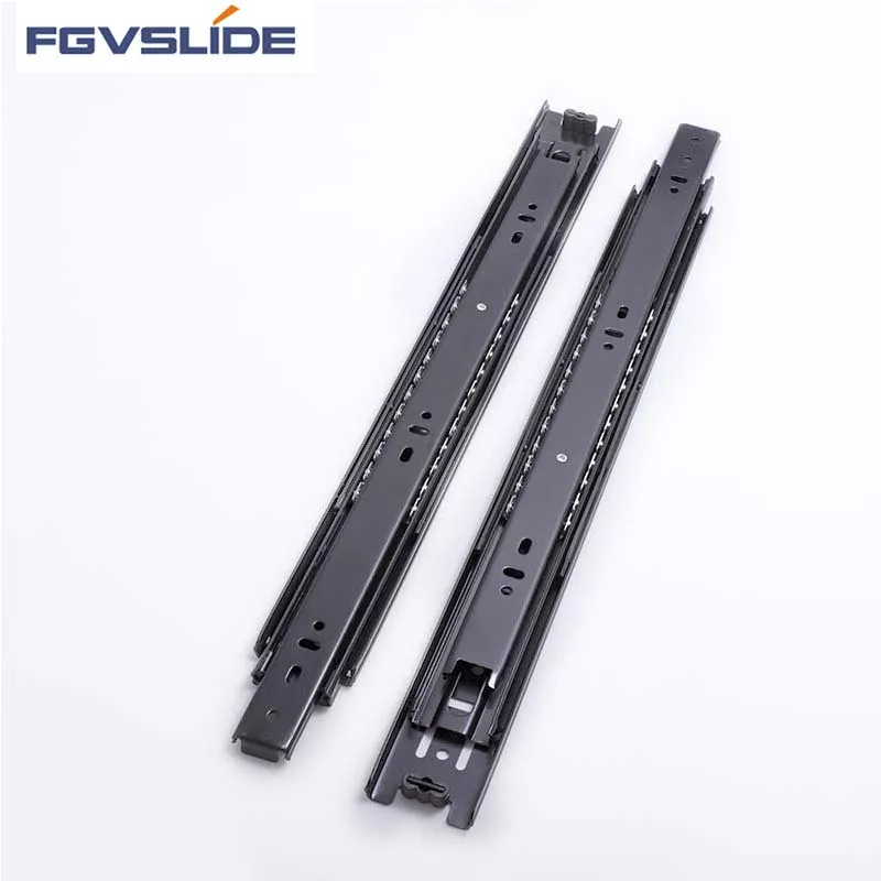 Лидер продаж 45 мм черный оцинкованный шарикоподшипник выдвижной ящик для мебели кухонного шкафа