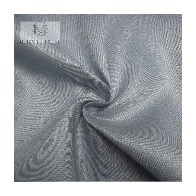 Mindun High Quality 100 % Linen Yarn Dye Fabrics Color Blue 117GSM for Spring and Summer Garments