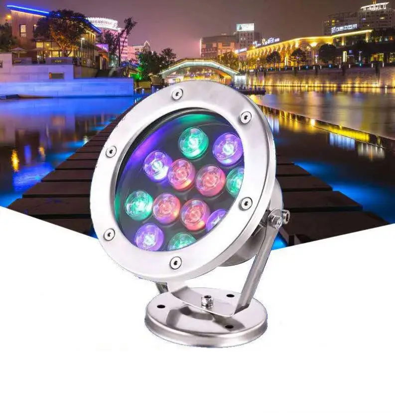 
underwater High power multi color dmx control led round underwater light stainless steel ip68 
