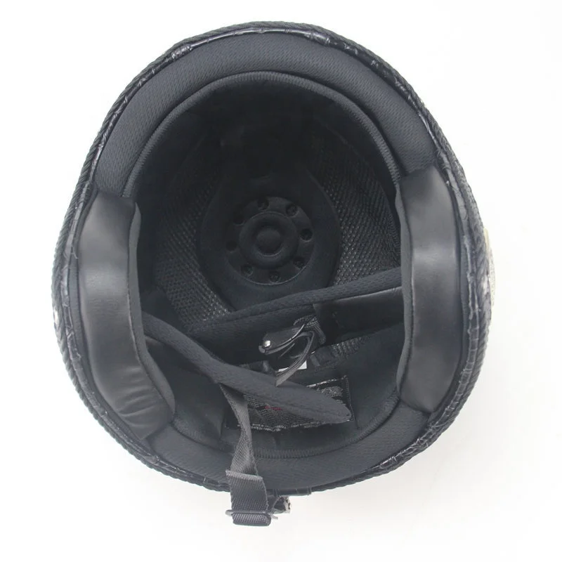 Мотоциклетный шлем с имитацией крокодиловой кожи, шлем на все лицо в стиле ретро, шлем для скутера со съемными очками