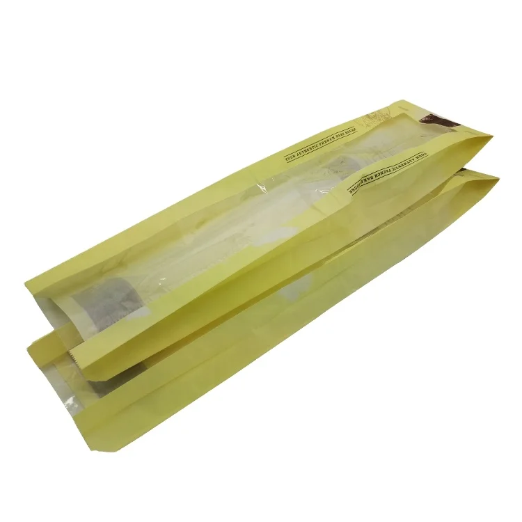 Recyclable Foil Lined Kraft Design Paper Window Bread Bags for Food Outlets