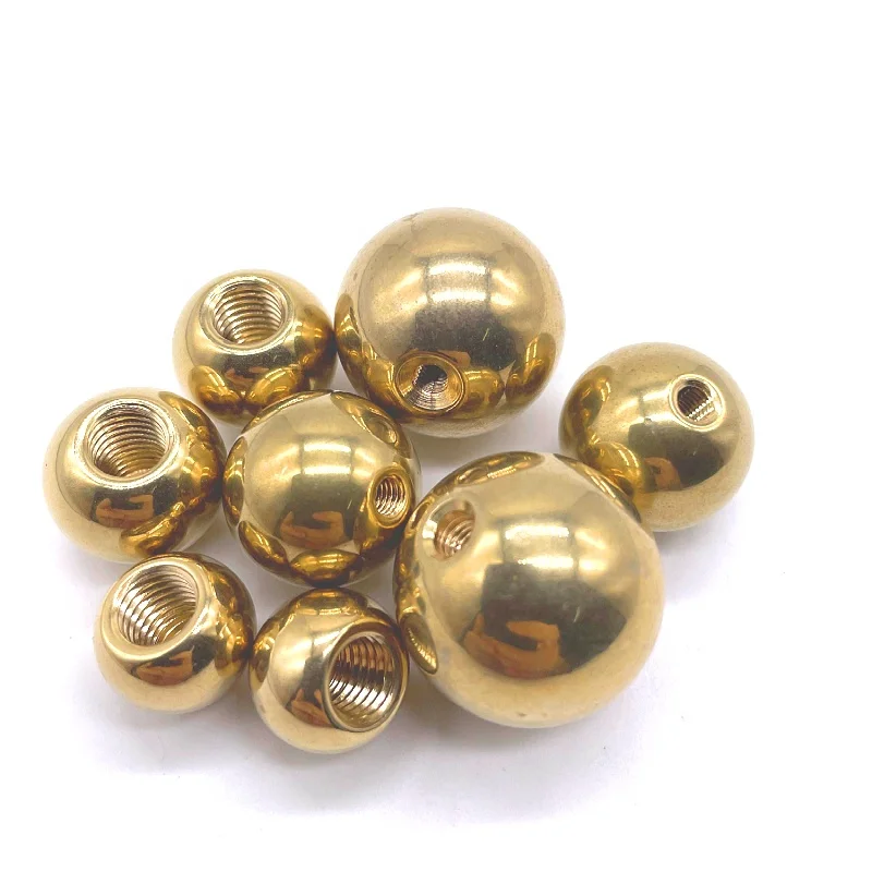drilled brass ball trapping brass ball customized High Hardness brass sphere with Drilled Hole