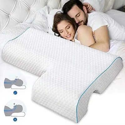 Wholesale Soft Comfortable Memory Cotton Bed Pillows Couples Zero Pressure Slow Rebound Hand Pressing Feature Foam Neck Area