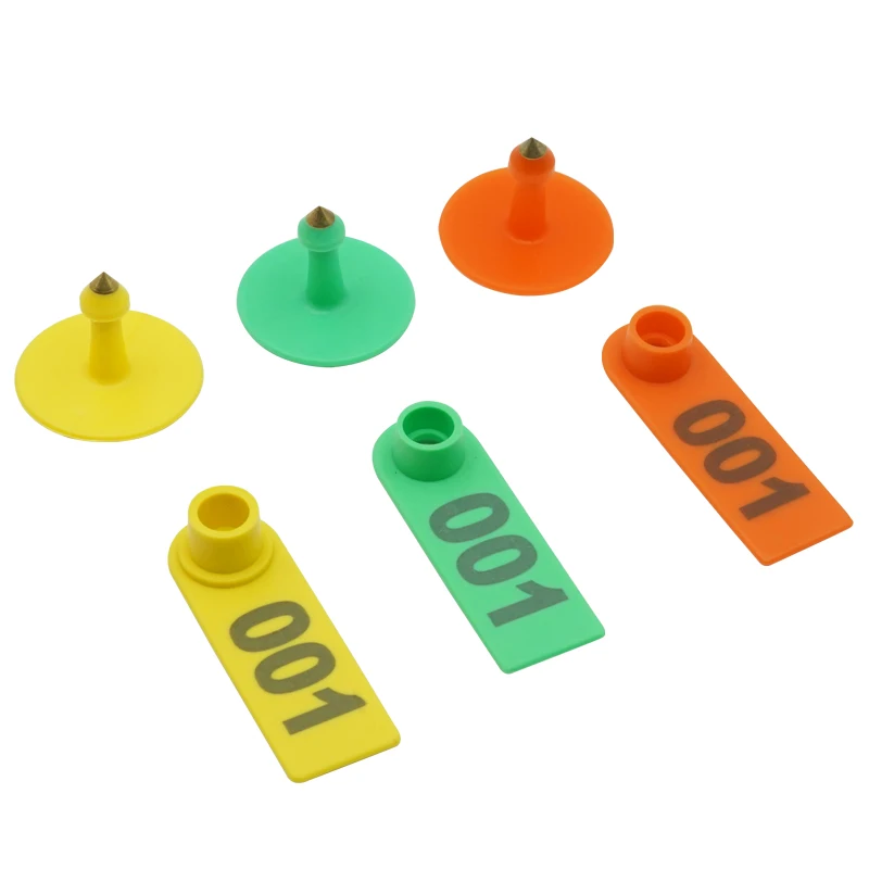 Livestock Animal Identification Laser Printing PE Plastic Ear Tag Colorful Sheep Goat Tracking Mark With Number