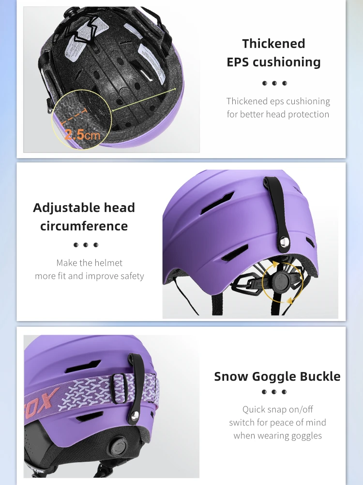 Ski Helmet NEW Style Adult Skiing Snowboarding Helmet Head Protector Warm Safety Ski Helmet for Men and Women