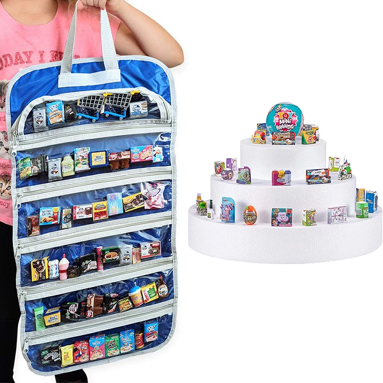 Purple Fabric Hanging Toy Storage Organizer Bag with 7 Packets for Kids