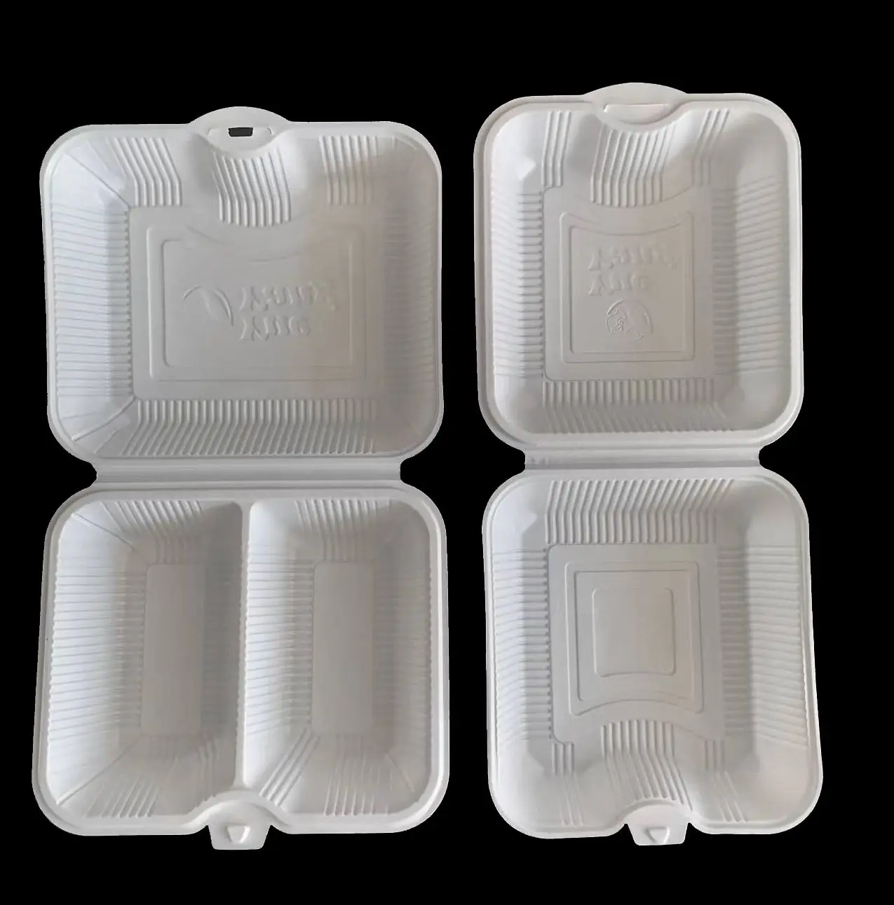 Factory supplier white container single use  hinged lid microwave Safe clamshell to go disposable plastic food box