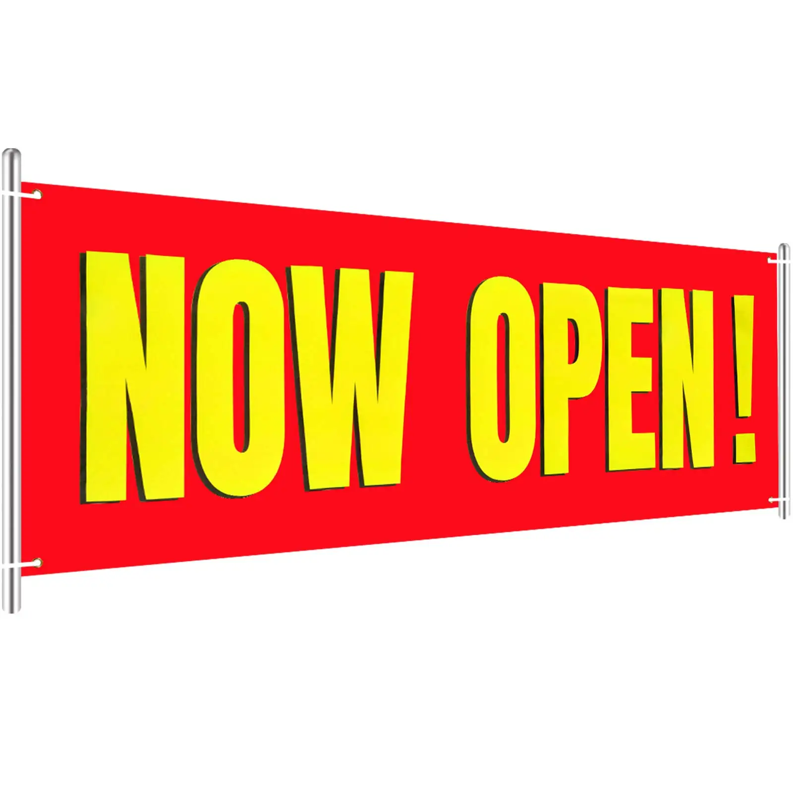 High Quality Outdoor Hanging Advertisement Store 16 x 39 Inch Vinyl PVC Polyester Business Now Open Sign Banner with Rope