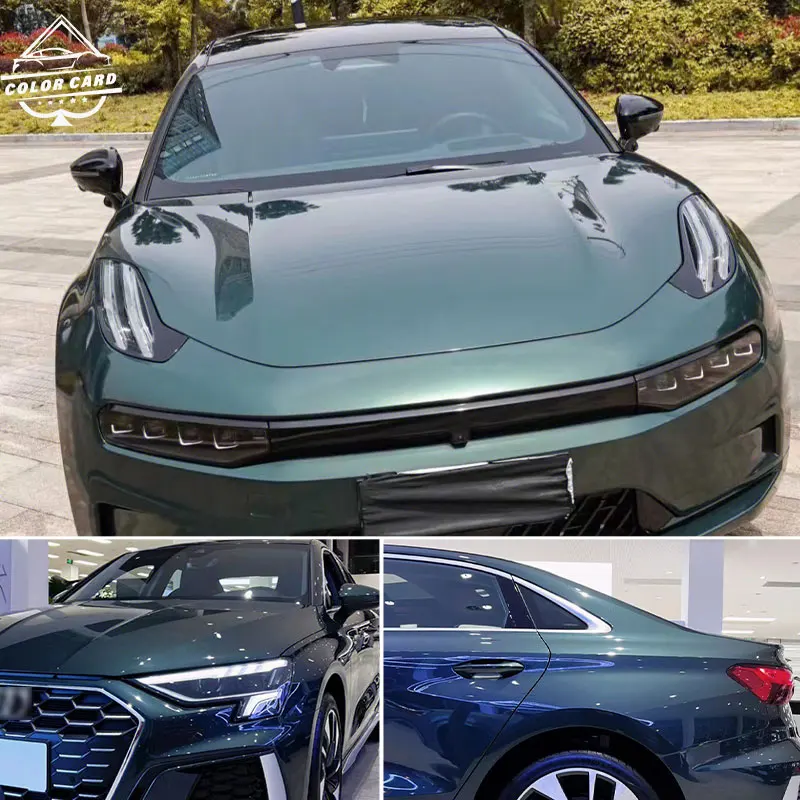 Super Glossy PET Gothland Green Vehicle Metallic Car Wrap Film Vinyl Wrap for Car Body