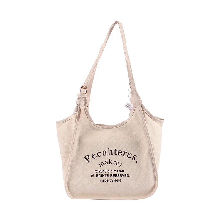 Reusable Large Capacity Eco Friendly Washable Shopping Cotton Canvas Tote Beach Bag With Handle