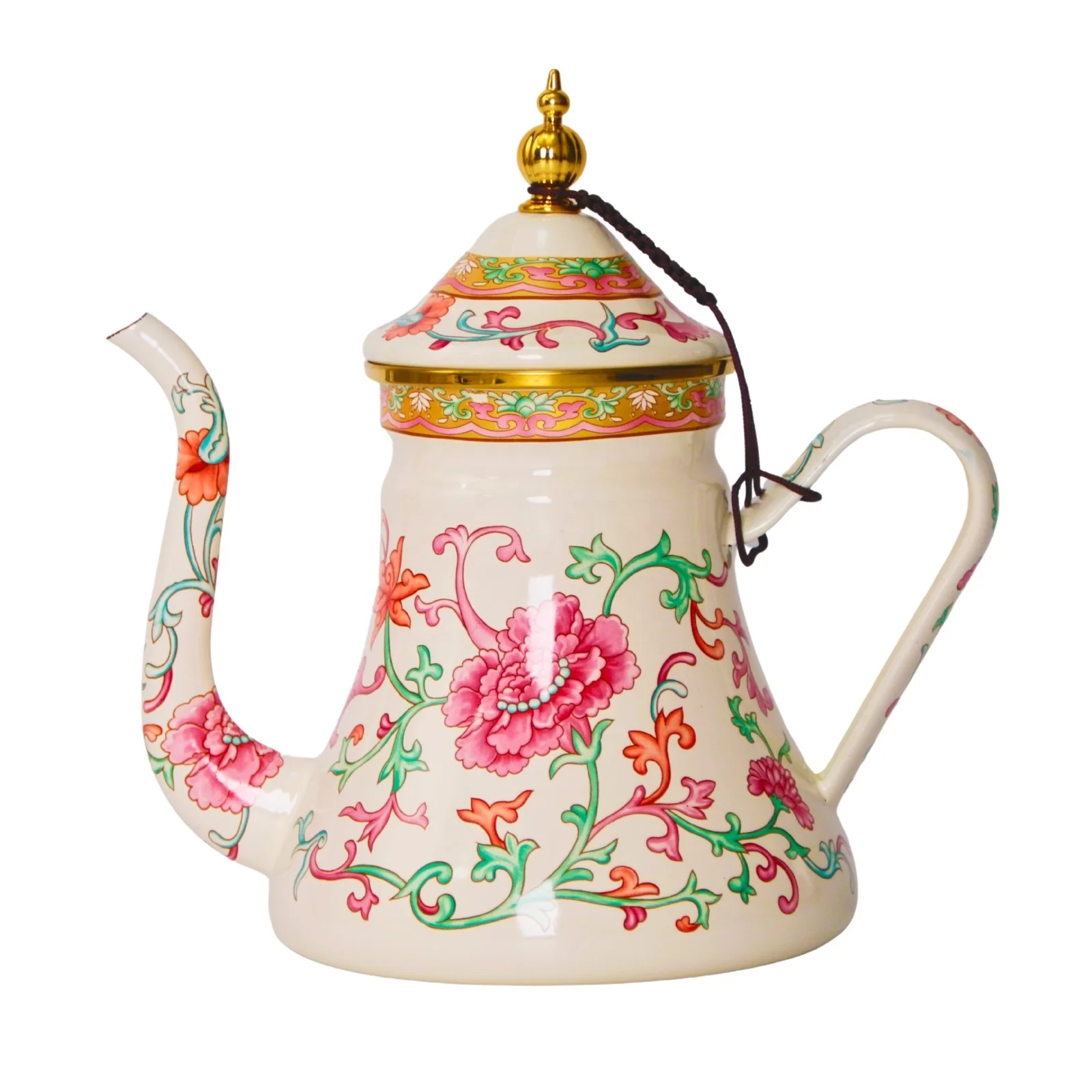 1.2L Enamel Coated Camping Coffee Tea Enamel Kettle High Quality Gooseneck Kettle Coffee