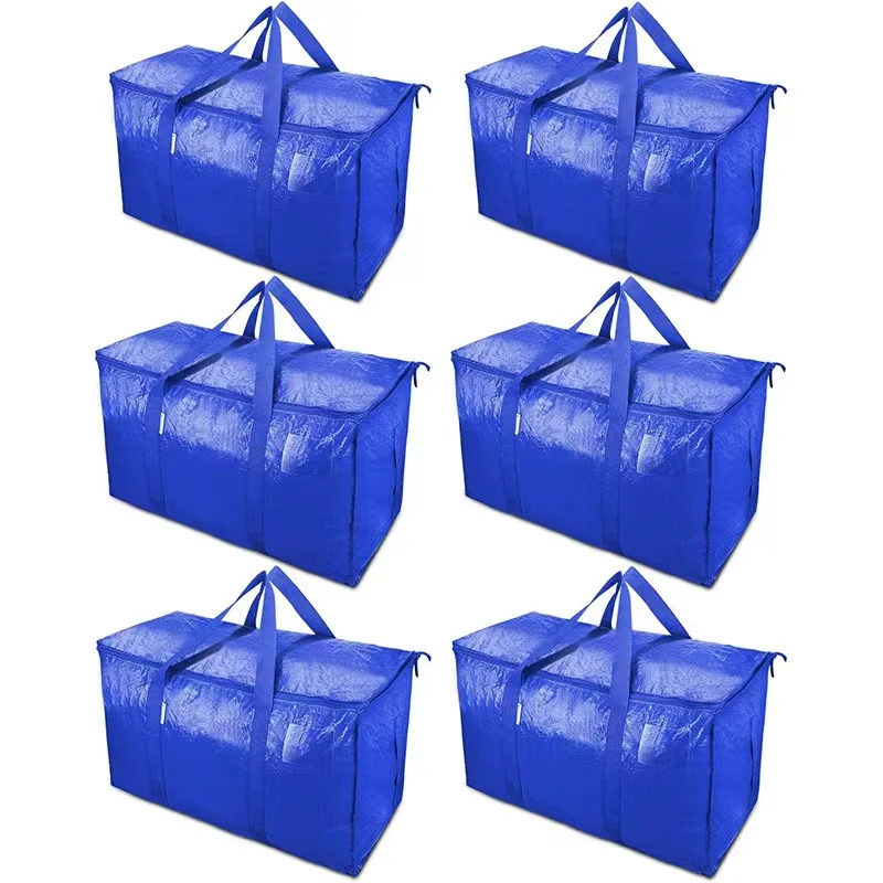 Extra Large Heavy Duty Foldable Moving Storage Organizer Polypropylene PP/PE Woven Plastic Bags with Zippers for Clothing