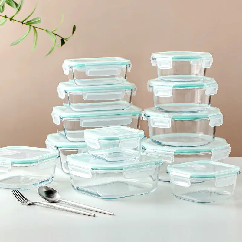 12Pcs Glass Meal Prep Containers, Glass Food Storage Containers with Lids Airtight Glass Lunch Bento Boxes