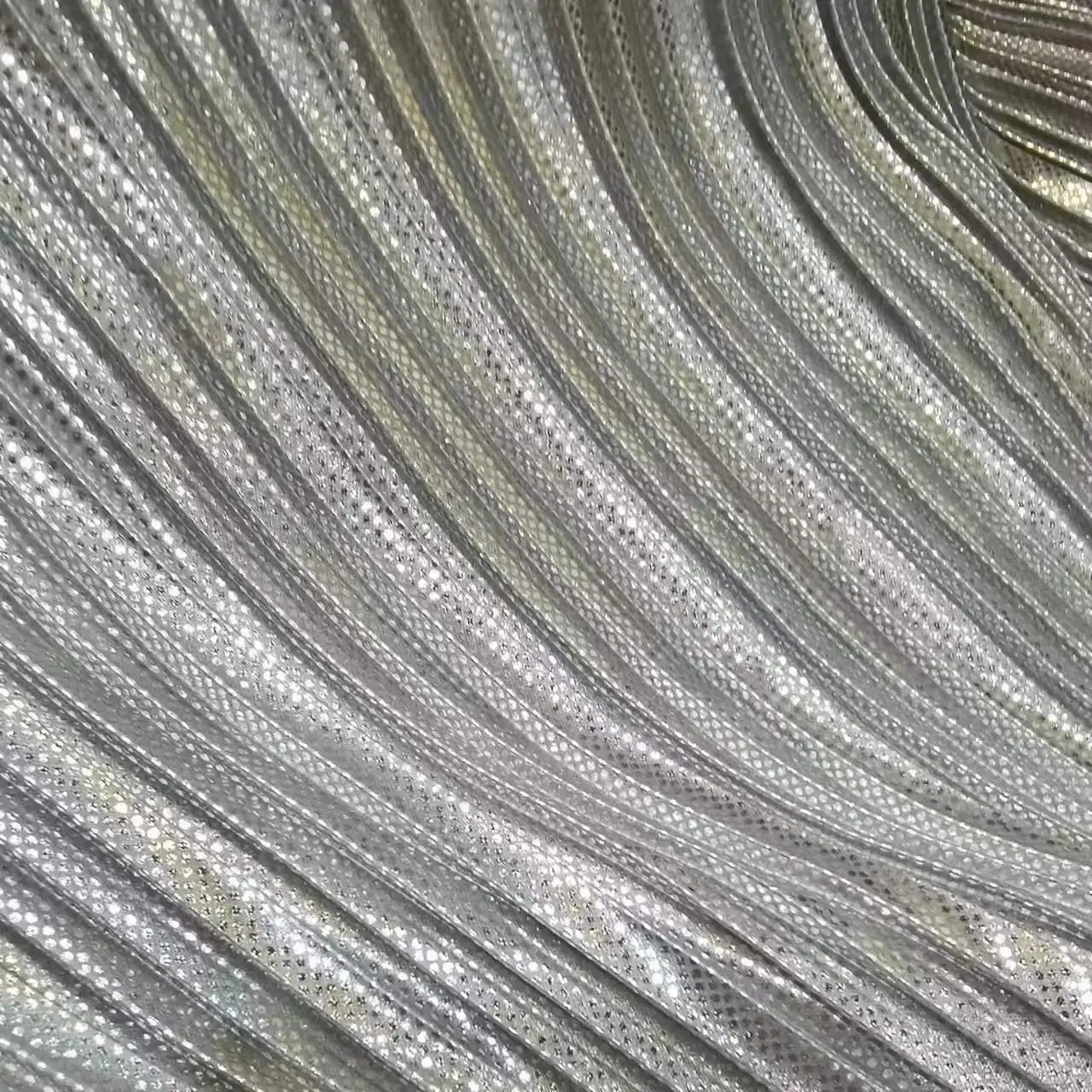 gilding crinkle glitter fabric   gradient organza fabric for costume Pleated fabric for designer DIY sewing