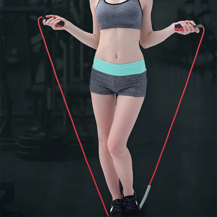 Custom logo Adjustable Length heavy handle Skipping Ropes weighted heavy fitness jump rope