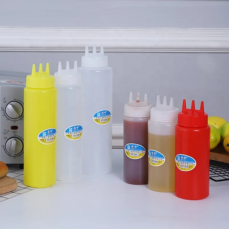 Wholesale 24 Oz Honey Salad Dressing Condiment Cooking Oil Tomato Sauce Squeeze Plastic Bottle for Restaurant
