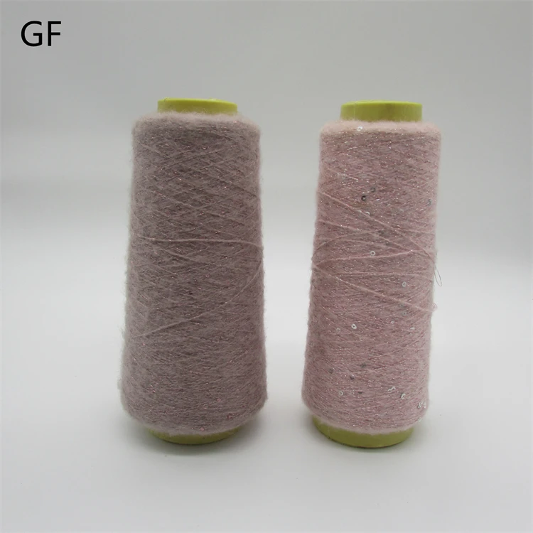 Wholesale 9Nm Blended Yarn Acrylic Thread With 1MM Sequin Hand Knitting Fancy Sequins Yarn For Knitting