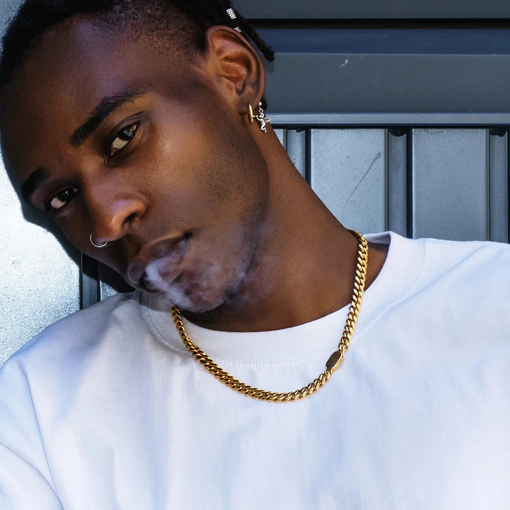 18K PVD Gold Plated Jewelry Wholesale 8MM Miami Curb Cuban Link Chain 316L Stainless Steel Bracelet Necklace for Men Women