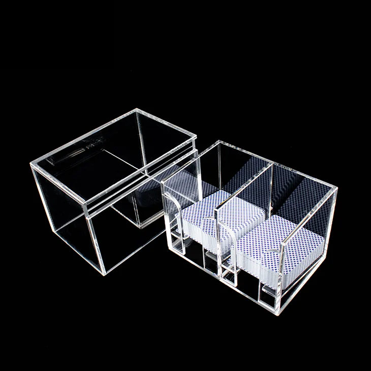 YH Two Sides Storage Acrylic Box Playing Cards Discard Holden Transparent Box