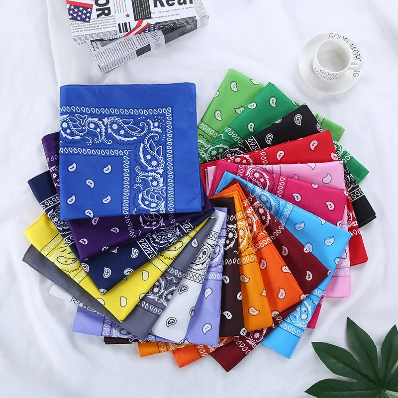 New Fashion Hip Hop Bandana Square Scarf 54cm*54cm Black Red Paisley Headband Printed for Women/Men/Boys/Girls 4.8