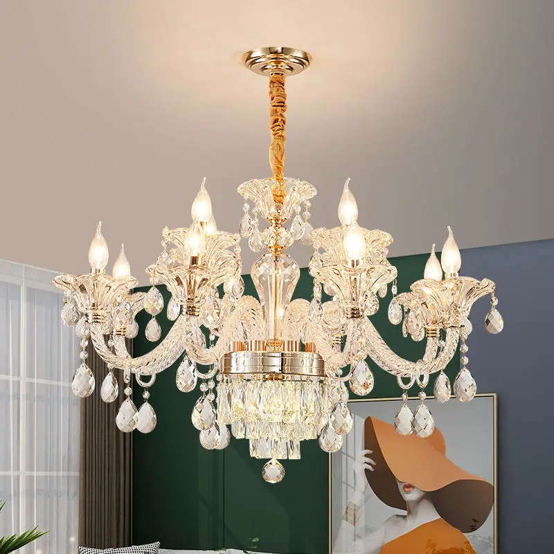 Modern Luxury gold Crystal Chandeliers for Living Room Bedroom Villa Hotel hall large hanging Pendant Lamp crystal Lighting