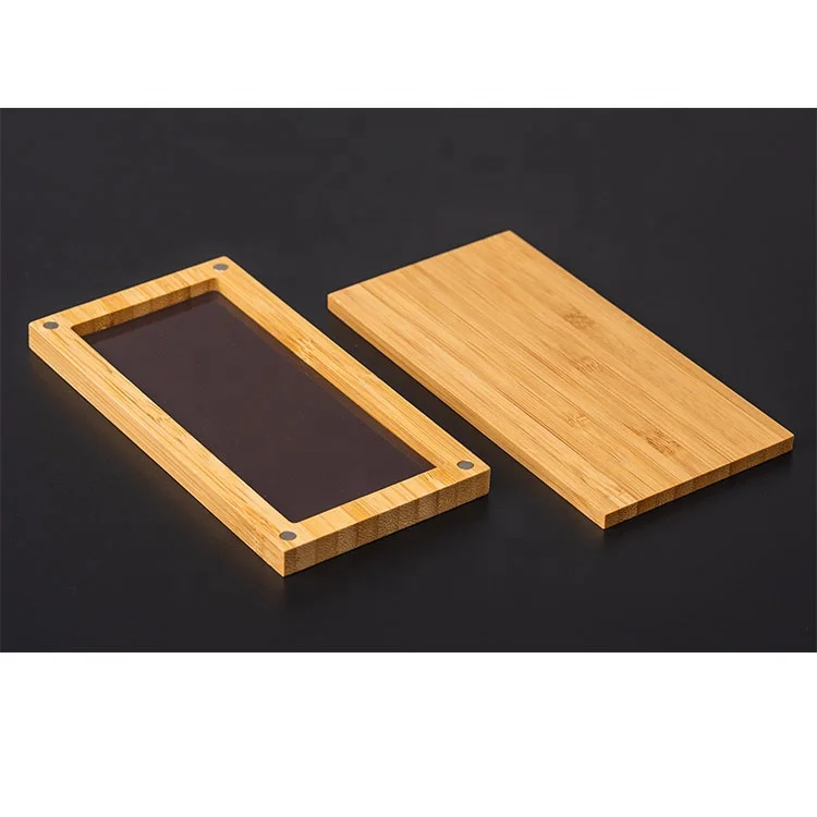 Натуральные деревянные магнитные коробки для макияжа, Бамбуковые Тени для век, контейнер, палитра