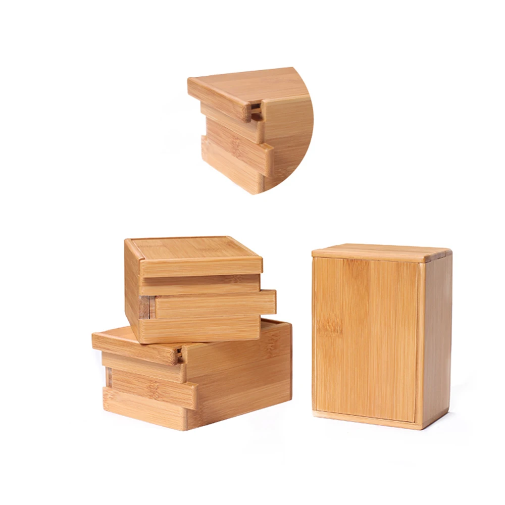 bamboo lipstick storage box sliding lid jewelry trinket ornament storage box wooden treasure box gift case
