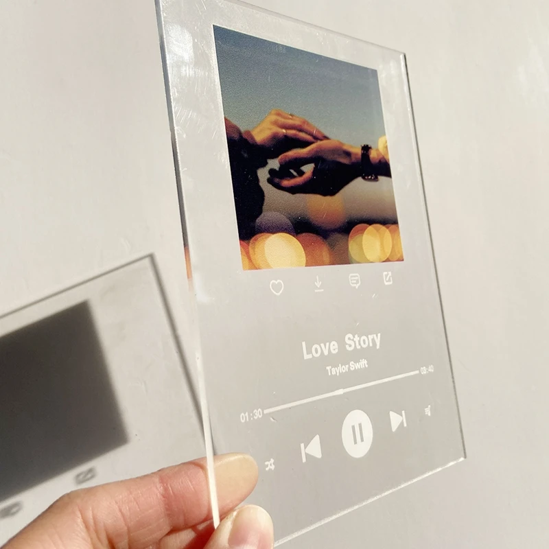 UV Printing Transparent Acrylic Music Sign Custom Design Printed Acrylic Music plaque Board