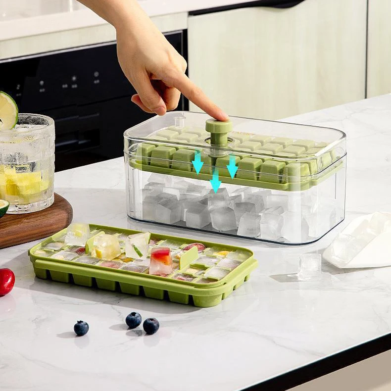 One click press type ice grid ice block mold for household ice box storage, frozen for household Easy to demold quick freezing