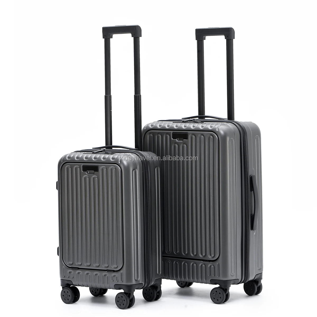 New Lightweight Spinner Luggage with Front Opening and Expandable PC Hard Shell Unisex Checked Suitcase