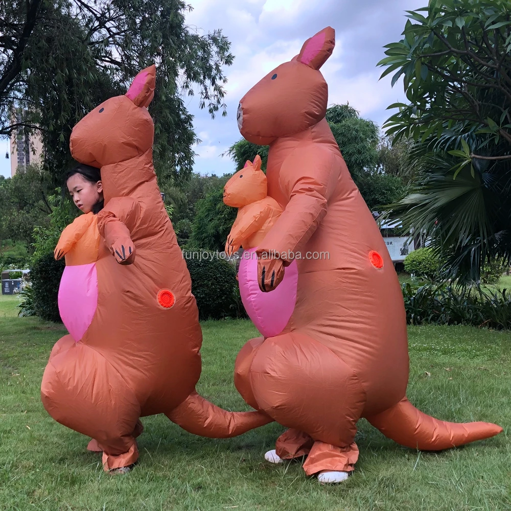 Unisex Kangaroo Inflatable Costume for Adults Kangaroo Dress Suit for Purim Halloween Party Cosplay