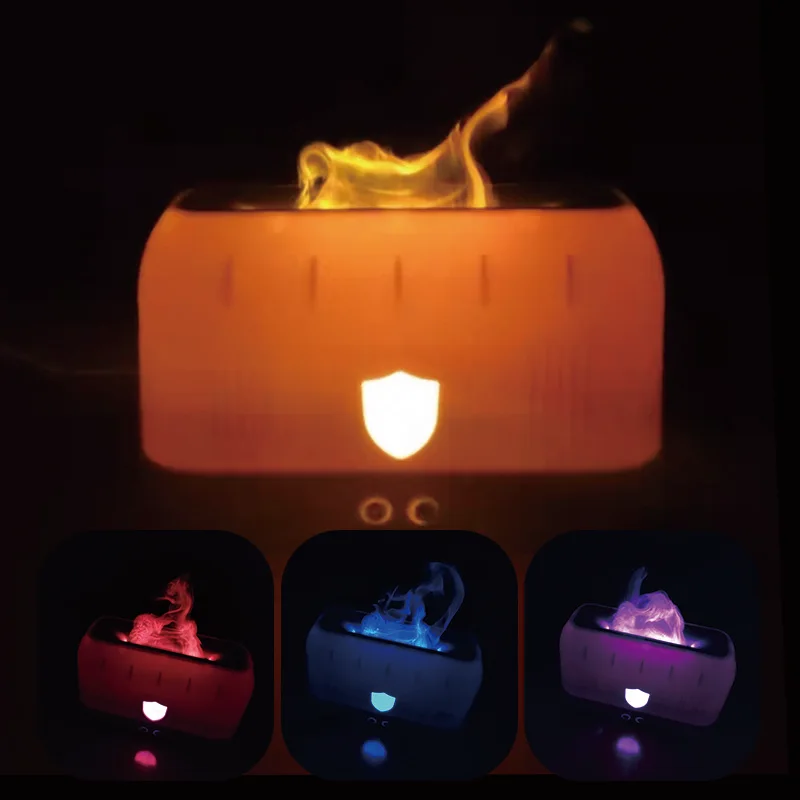 OEM 200ml mini Ultrasonic Aroma humidifiers Flame Fire Air Humidifier Electric Portable fragrance diffuser for home, office
