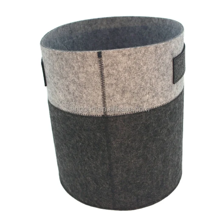 grey black nonwoven felt fabric plant growth garden bag basket plant grow pocket bag