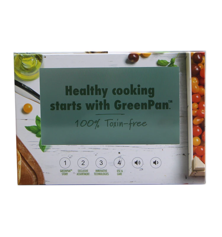 Hardcover custom a5 5inch digital hd video card brochure lcd module