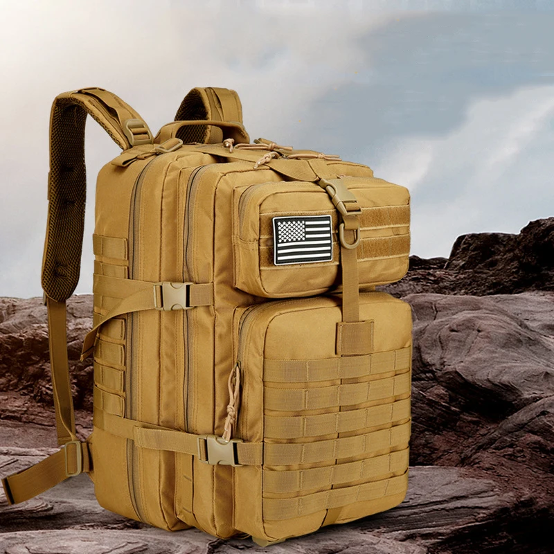 Tactical Backpack Large Tan 3 Day Assault Pack Molle Bag Rucksack Outdoor Hiking Backpack Bag