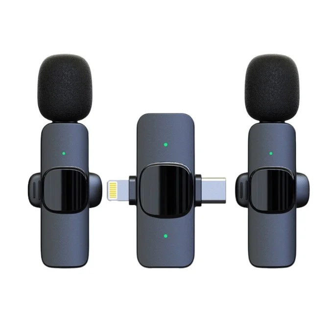 Mini Mic Noise Reduction K1 2 In 1 Wireless Lavalier Recording Lapel Microphone Podcast Microphone For Liverstreaming Vlog