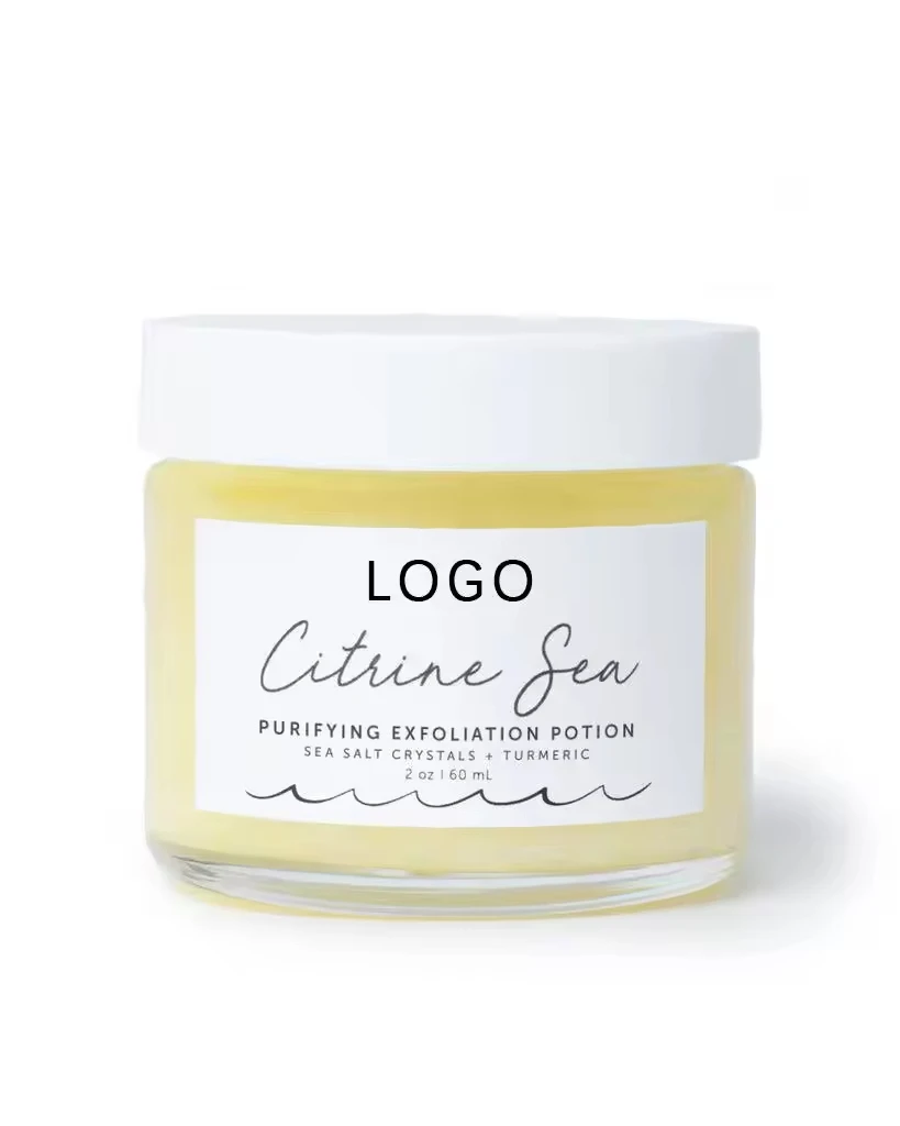 Private Label 60G Face Scrub Polishes Balances Purifies Citrine Sea Face Purifying Exfoliation Potion Facial Scrub