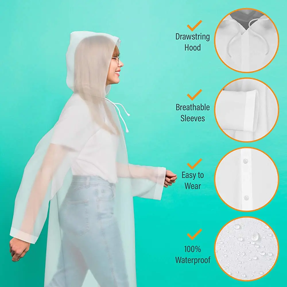 Tabletex Amazon Hot Sale Rain Coats Waterproof EVA Rain Poncho for Women and Men Reusable Raincoat