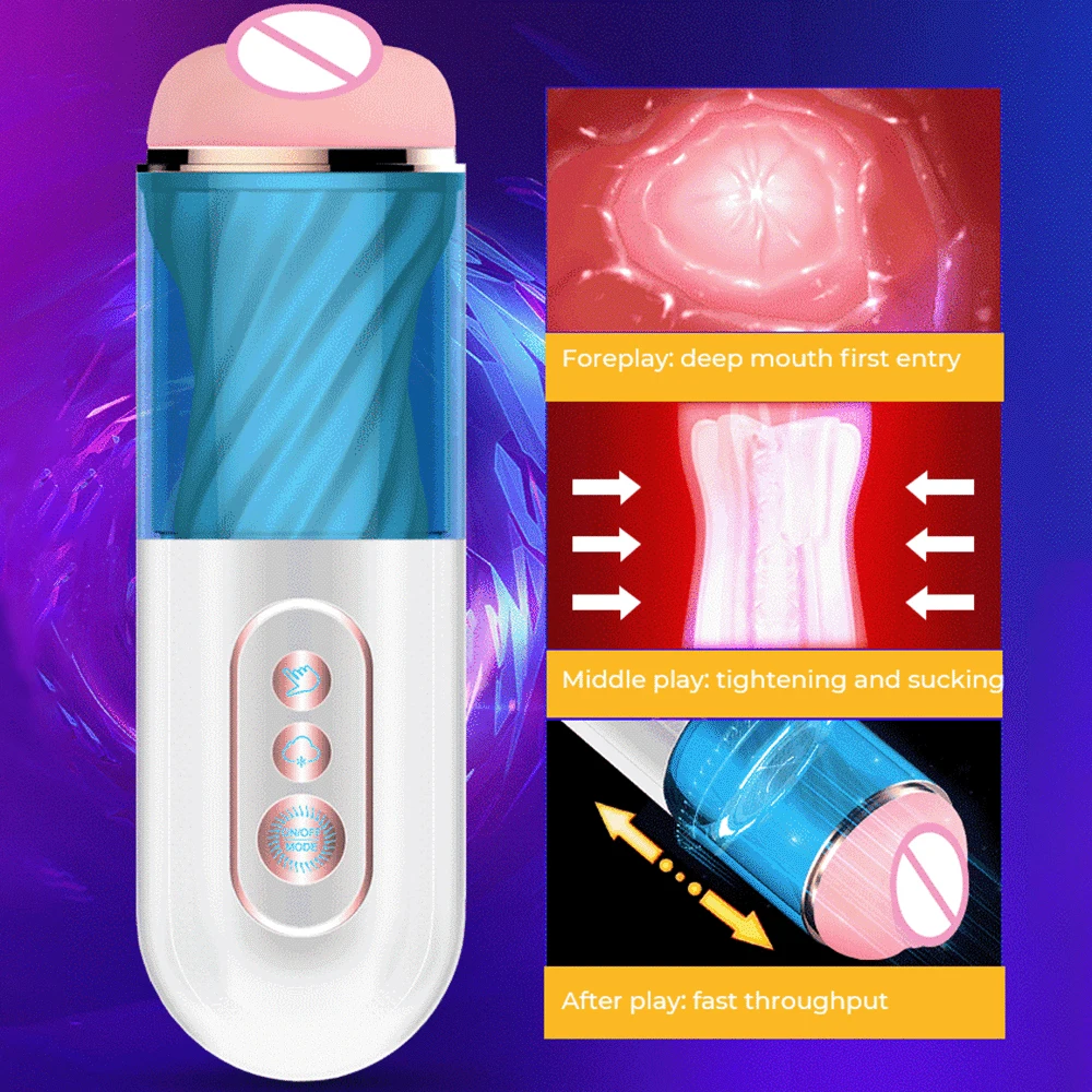 MOGlovers Real Strong Suction Powerful Vibrating Male Sucking Masturbators y Vaginal Masturbator Cup For Men Toys