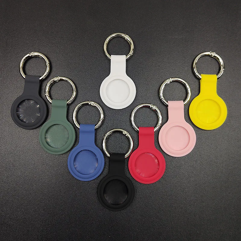 
Washable Anti Lost Shockproof GPS Pets Locator Tracker Key Chain Hooks Custom Soft Silicone Cases Airtag Case Tracker 