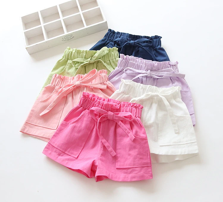 2022 Fashion Candy Color Girls Pants Casual Summer Toddler Girls Shorts High Quality Solid Color Girls Shorts