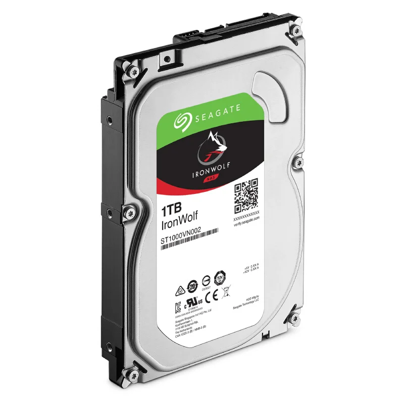 Seagate IronWolf NAS 5900 об/мин внутренний жесткий диск SATA 1 ТБ 6 ГБ/сек. 3,5 дюйма (ST1000VN002)