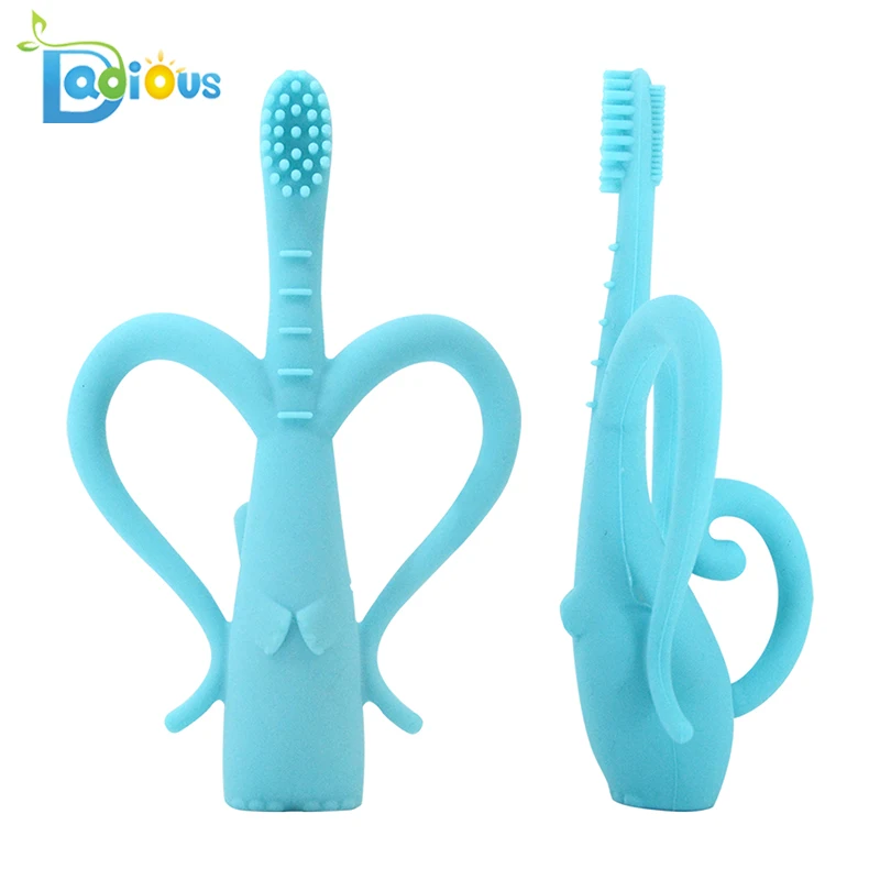 Best Selling Products BPA Free Toothbrush with Silicone Bristle Soft Baby Training Toothbrush