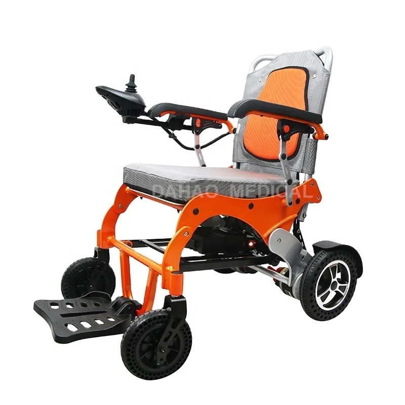 Portable Aluminum Travel Offroad Power Operated Folding Lightweight Wheel Chair Electric Wheelchair with Lithium Battery
